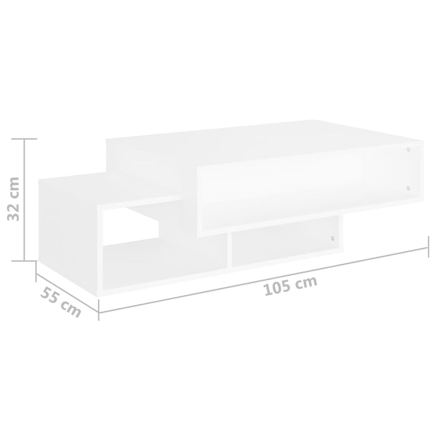 Salontafel 05X55X32 Cm Bewerkt Hout Wit