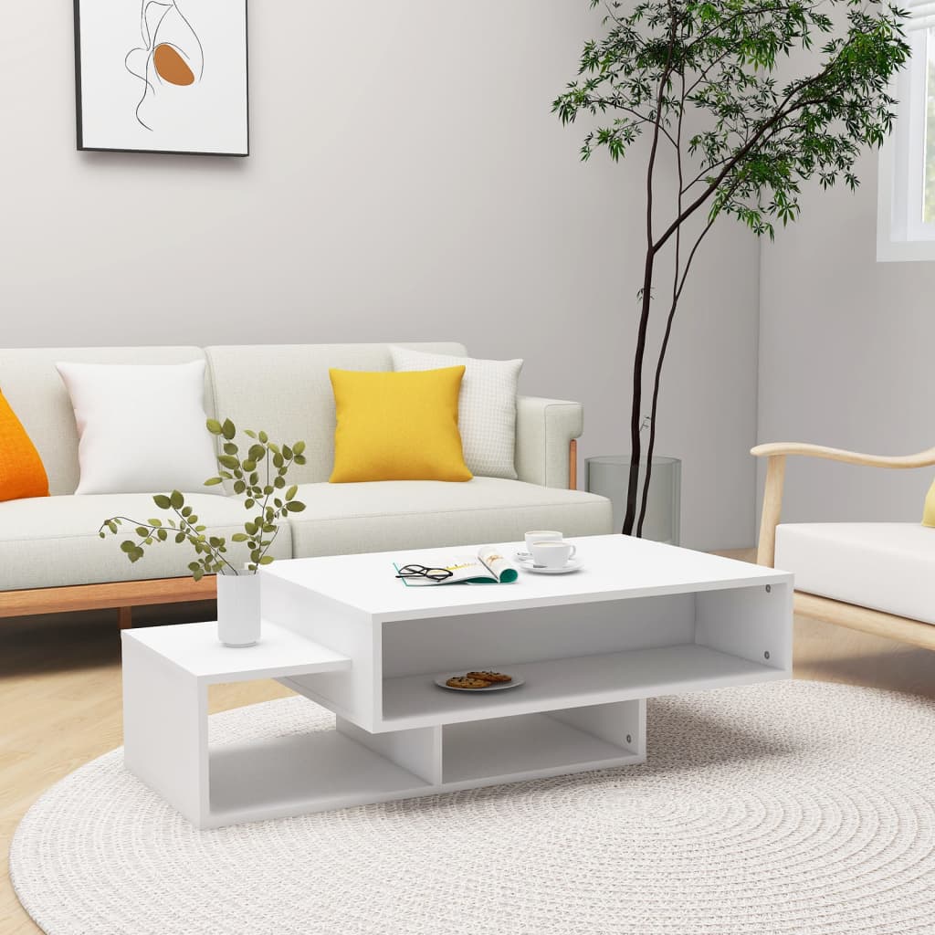 Salontafel 05X55X32 Cm Bewerkt Hout Wit