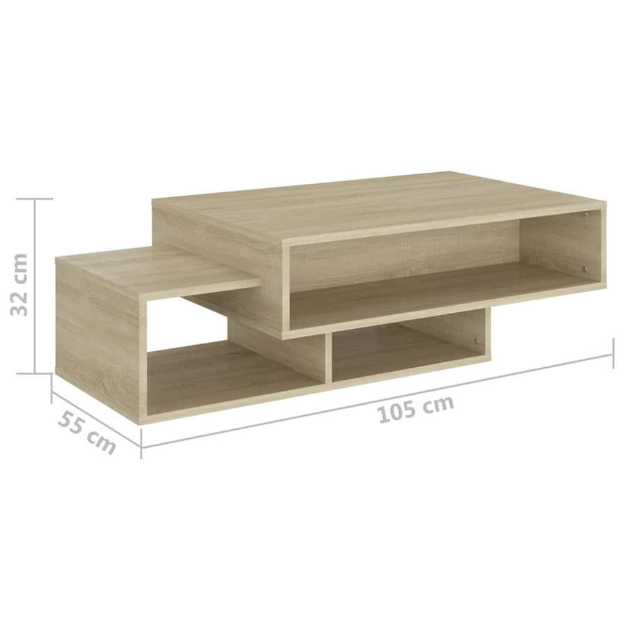 Salontafel 05X55X32 Cm Spaanplaat Kleurig Sonoma eiken