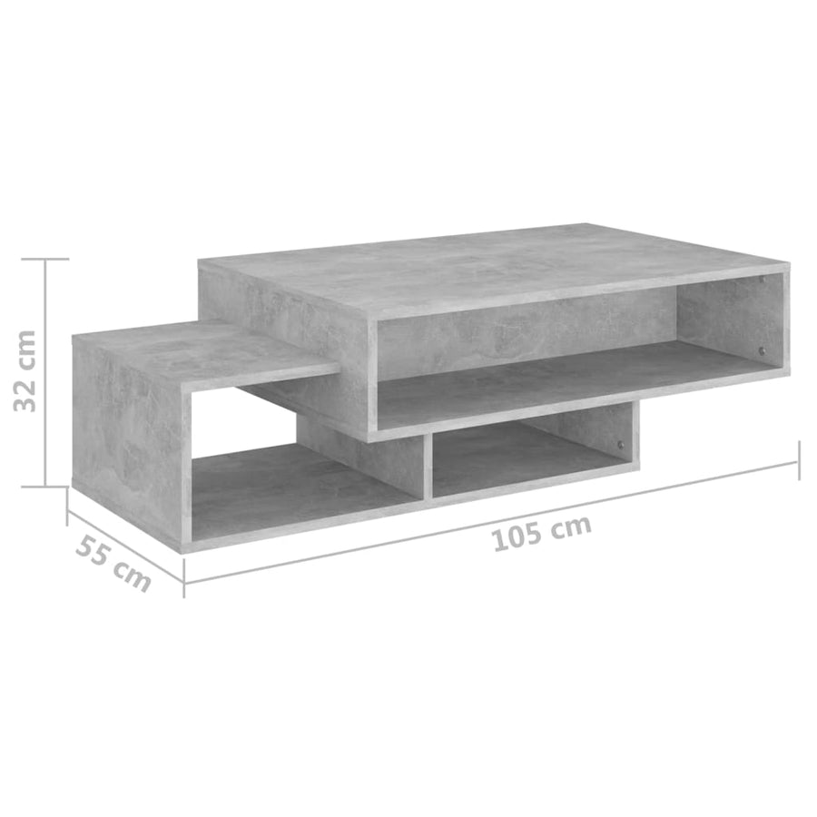 Salontafel 05X55X32 Cm Spaanplaat Betongrijs