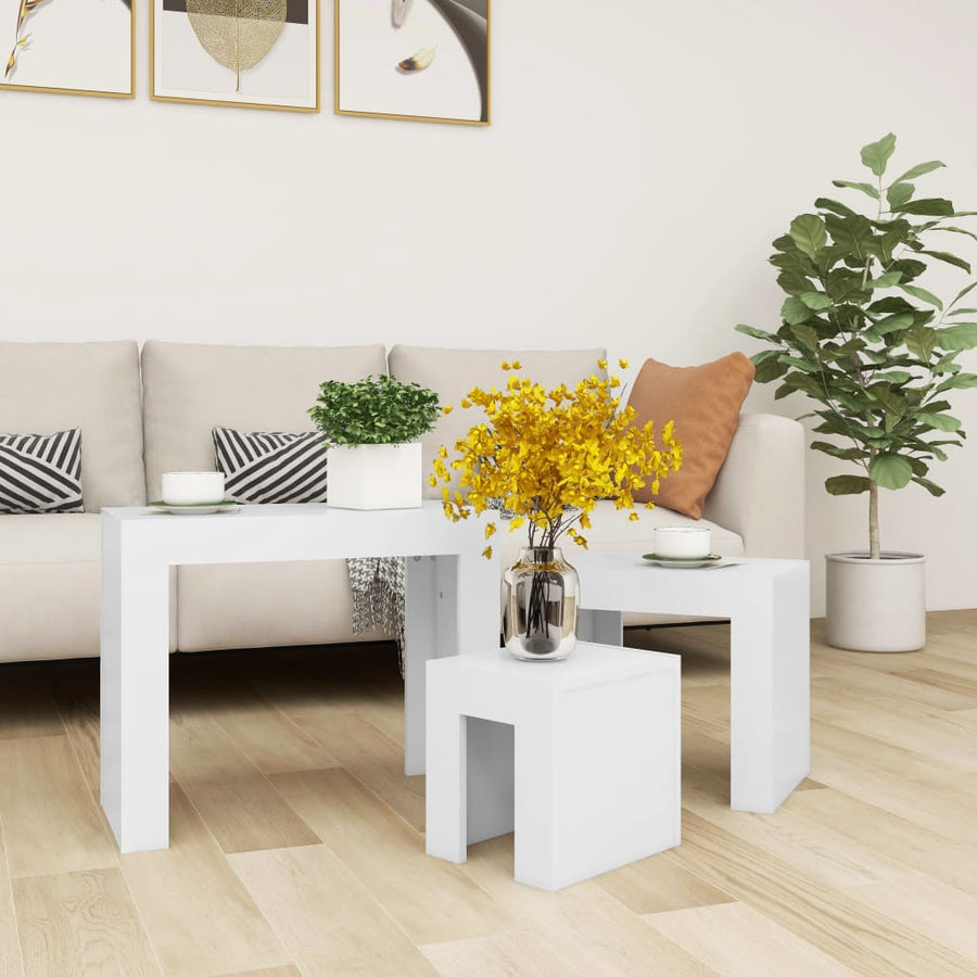 -Delige Salontafelset Spaanplaat Wit