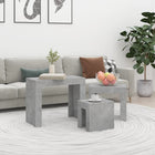3-piece Table Set, distressed concrete grey wood