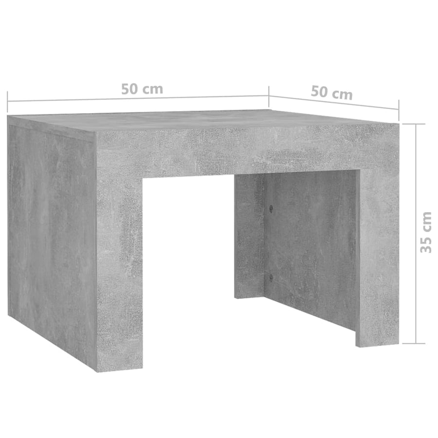 Salontafel 50x50x35 cm bewerkt hout betongrijs
