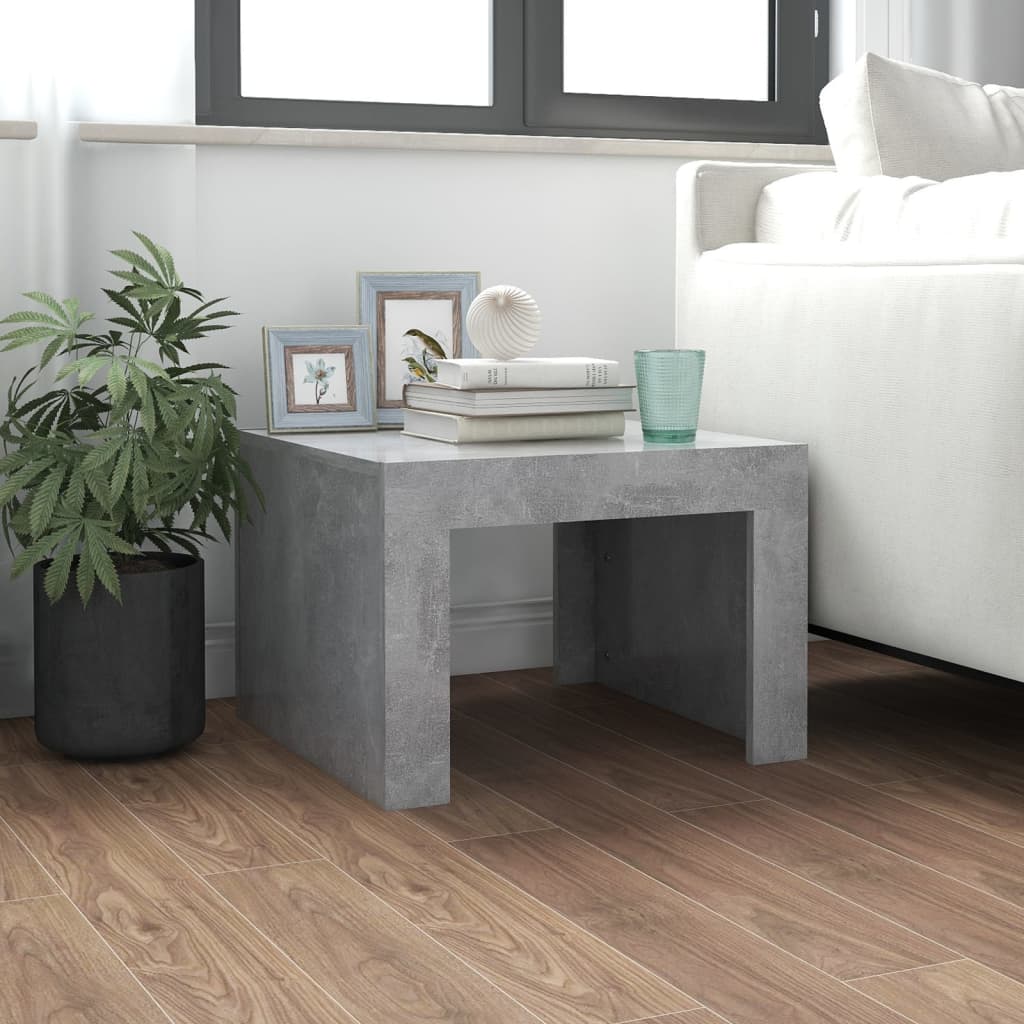 Salontafel 50x50x35 cm bewerkt hout betongrijs