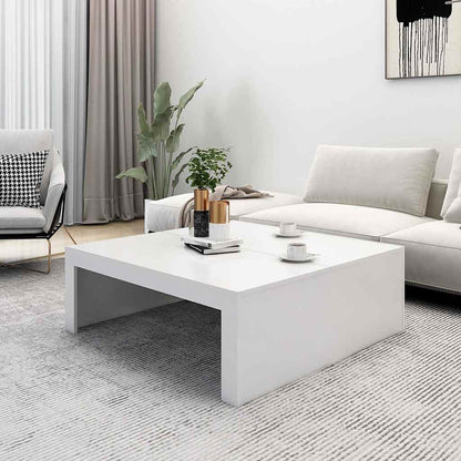 Salontafel 100X100X35 Cm Bewerkt Hout Wit