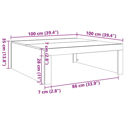Salontafel 100X100X35 Cm Bewerkt Hout Wit