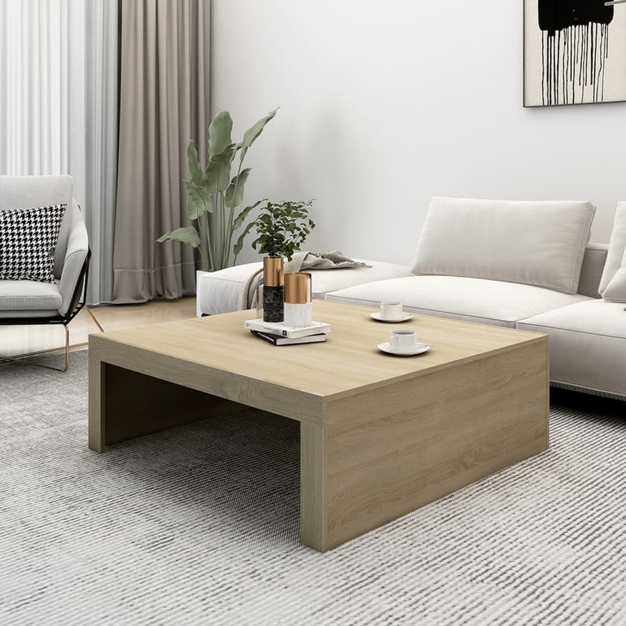 Salontafel 100X100X35 Cm Spaanplaat Sonoma Eikenkleurig
