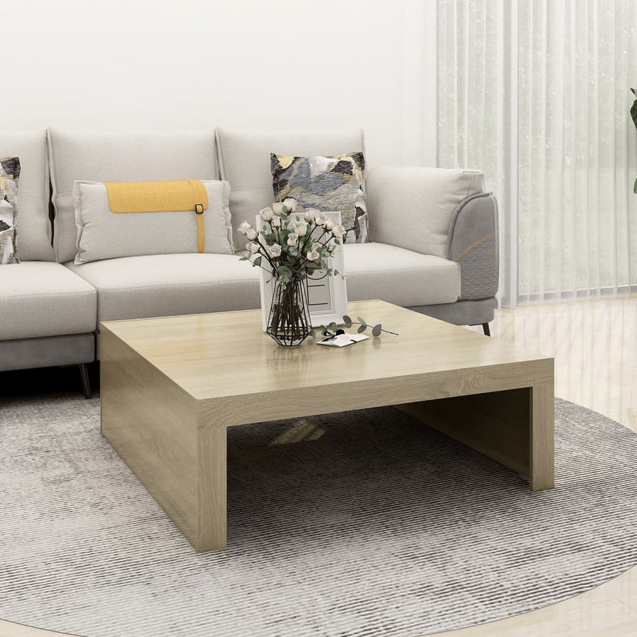 Salontafel 100X100X35 Cm Spaanplaat Sonoma Eikenkleurig