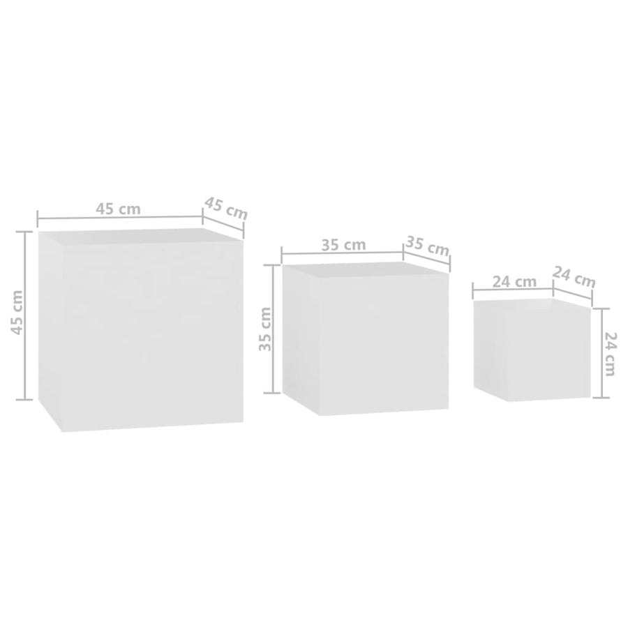 Bijzettafels Spaanplaat Wit