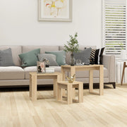 Tafeltjesset 3-delig bewerkt hout sonoma eiken