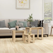 -Delige Tafeltjesset Bewerkt Hout Kleurig Sonoma eiken