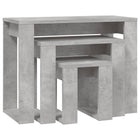 3-piece Table Set, distressed concrete grey wood