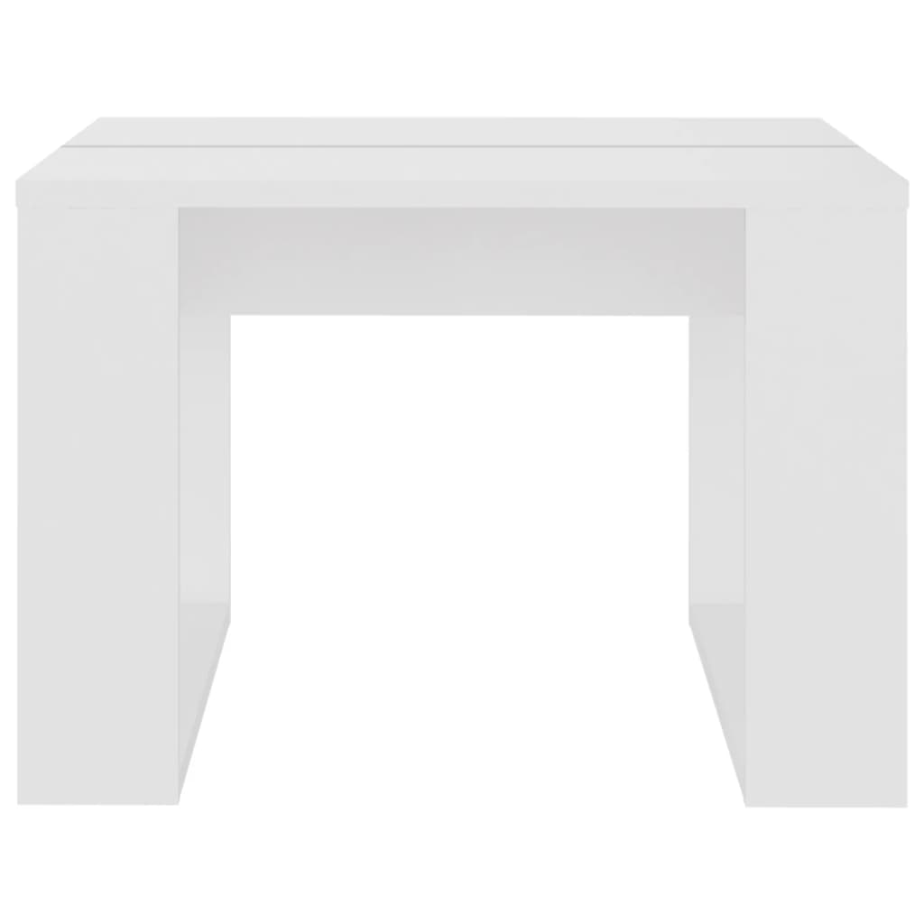 Bijzettafel 50X50X35 Cm Bewerkt Hout Wit