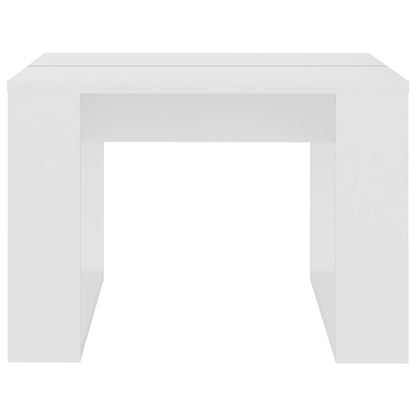 Bijzettafel 50X50X35 Cm Bewerkt Hout Wit