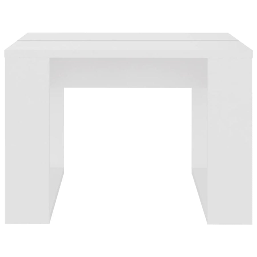 Bijzettafel 50X50X35 Cm Bewerkt Hout Wit