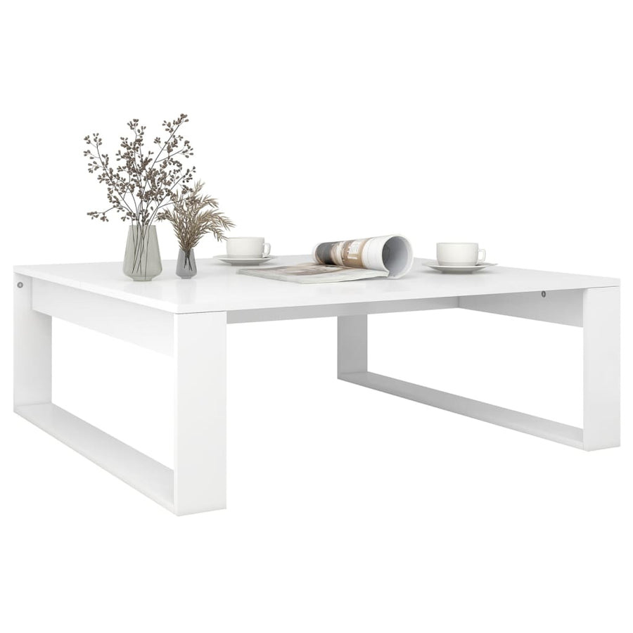 Salontafel 100X100X35 Cm Bewerkt Hout Wit