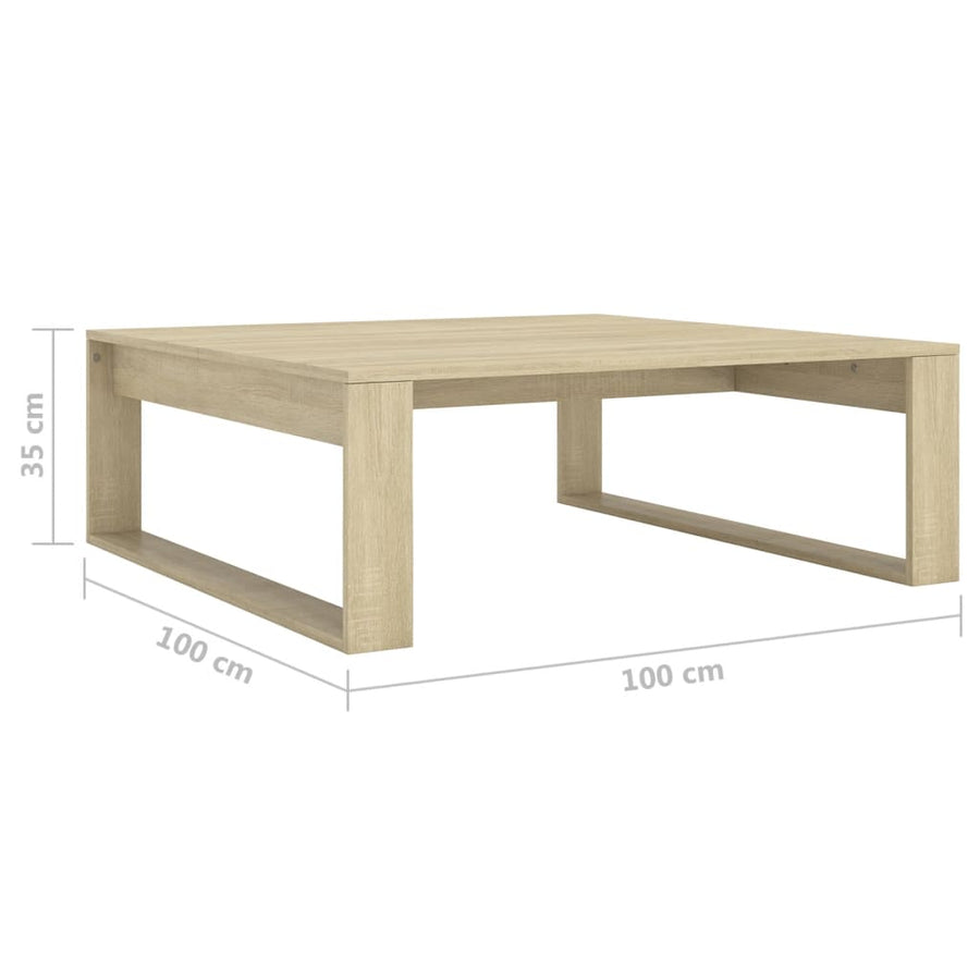 Salontafel 00X00X35 Cm Spaanplaat Kleurig Sonoma eiken
