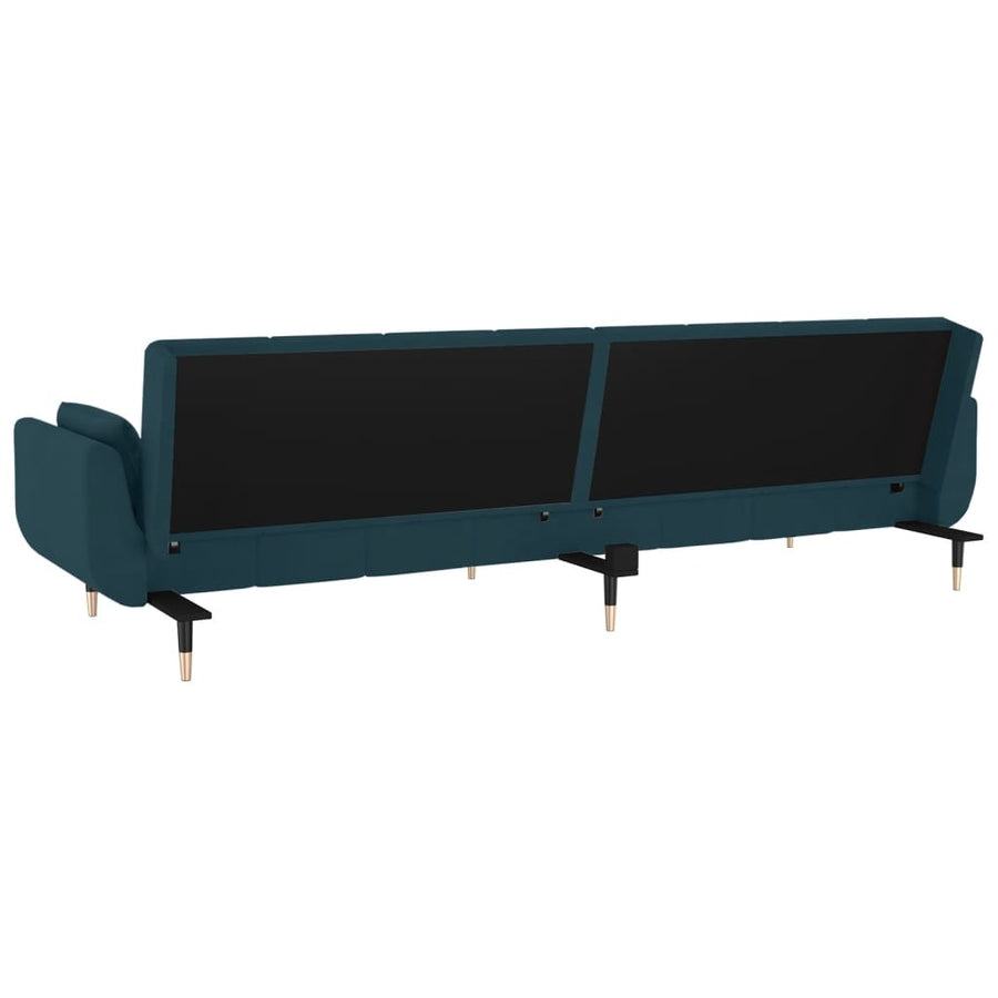 Slaapbank 2-Zits Met 2 Kussens Fluweel Blauw met kussens