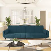 Slaapbank 2-zits fluweel blauw 220x84.5x69 cm