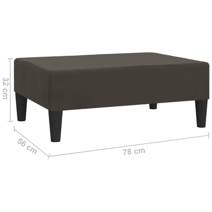 Voetenbank 78X56X32 Cm Fluweel Donkergrijs