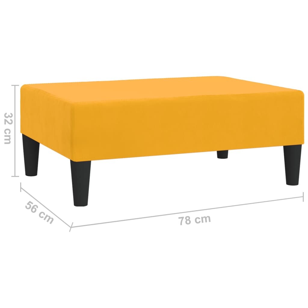 Voetenbank 78X56X32 Cm Fluweel Geel
