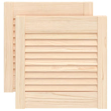 Kastdeuren met lamellen 2 st 39,5x39,4 cm massief grenenhout 2 39.5 x 39.4 cm Naturel