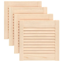 Kastdeuren met lamellen 4 st 39,5x39,4 cm massief grenenhout 39.5 x 39.4 cm Naturel
