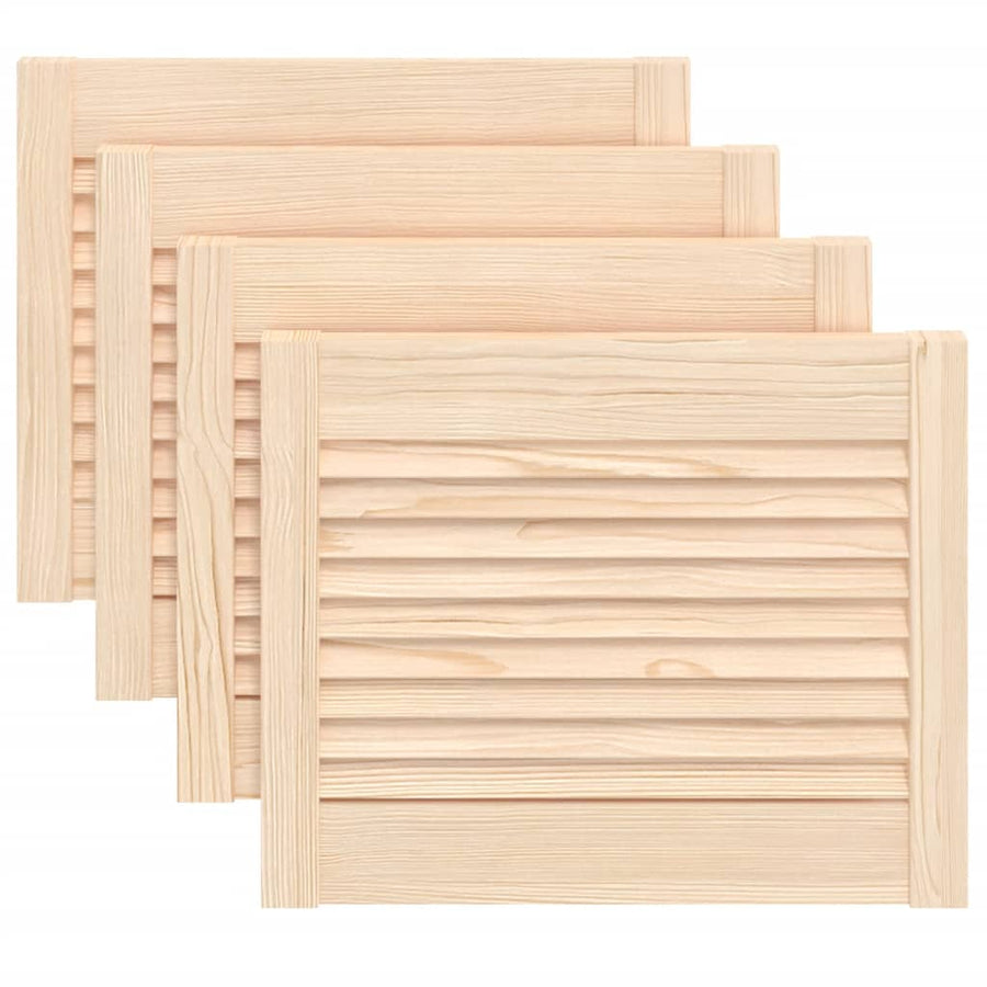 Kastdeuren met lamellen 4 st 39,5x49,4 cm massief grenenhout 4 39.5 x 49.4 cm Naturel