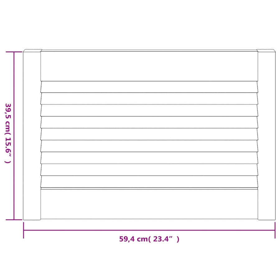 Kastdeur met lamellen 39,5x59,4 cm massief grenenhout 1 39.5 x 59.4 cm Naturel