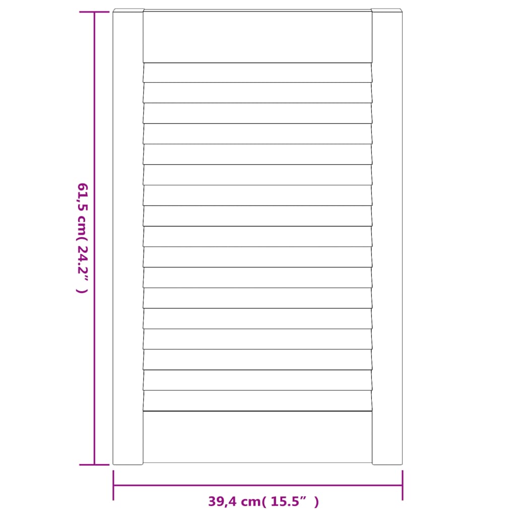 Kastdeur met lamellen 61,5x39,4 cm massief grenenhout 61.5 x 39.4 cm Naturel