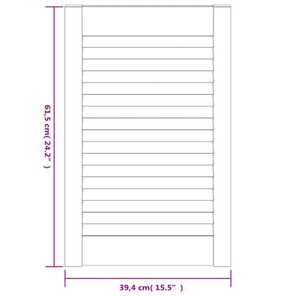 Kastdeuren met lamellen 4 st 61,5x39,4 cm massief grenenhout 61.5 x 39.4 cm Naturel