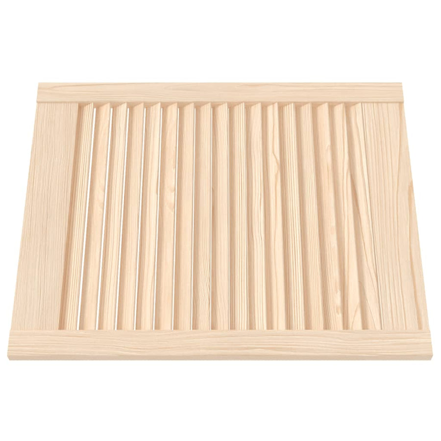 Kastdeuren met lamellen 2 st 61,5x49,4 cm massief grenenhout 2 61.5 x 49.4 cm Naturel