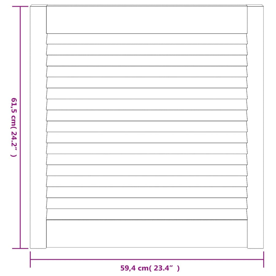Kastdeur met lamellen 61,5x59,4 cm massief grenenhout 61.5 x 59.4 cm Naturel