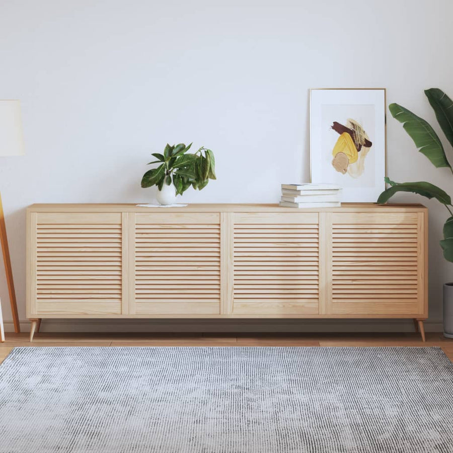 Kastdeuren met lamellen 4 st 61,5x59,4 cm massief grenenhout 61.5 x 59.4 cm Naturel