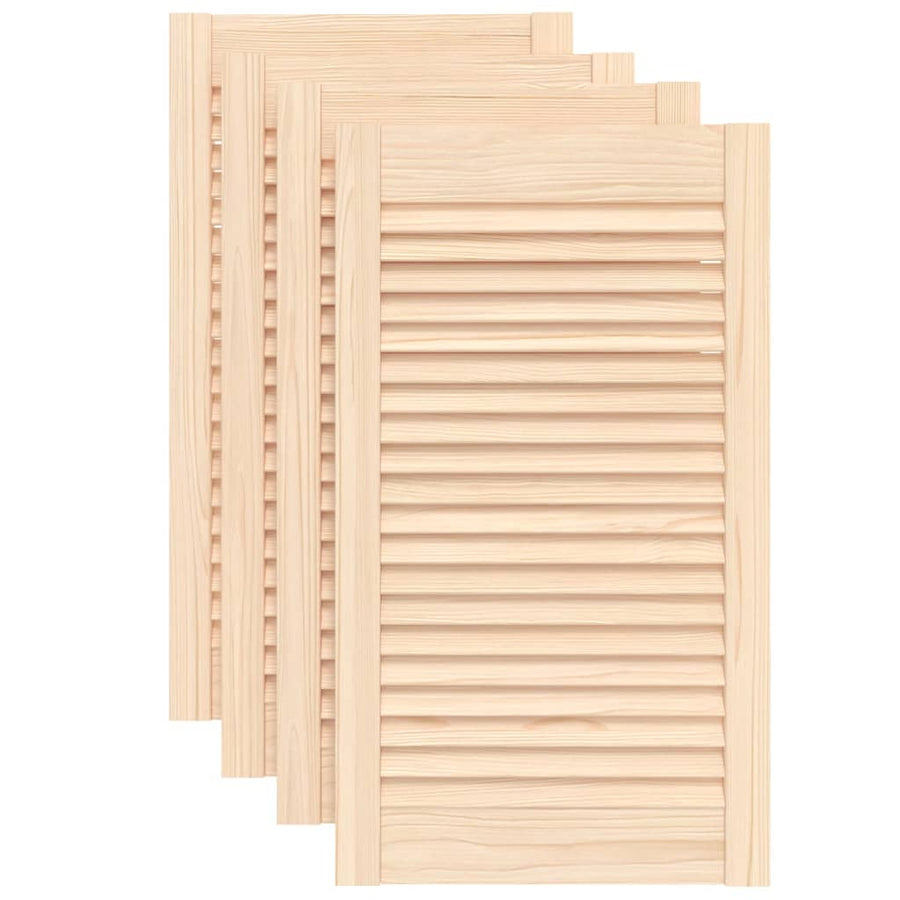 Kastdeuren met lamellen 4 st 69x39,4 cm massief grenenhout 4 69 x 39.4 cm Naturel