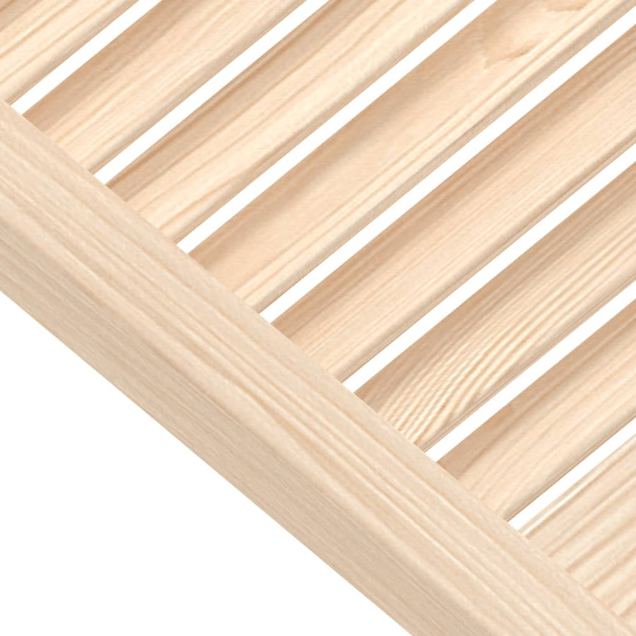 Kastdeuren met lamellen 2 st 69x49,4 cm massief grenenhout 2 69 x 49.4 cm Naturel