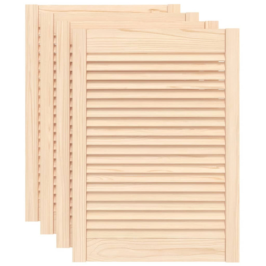 Kastdeuren met lamellen 4 st 69x49,4 cm massief grenenhout 69 x 49.4 cm Naturel