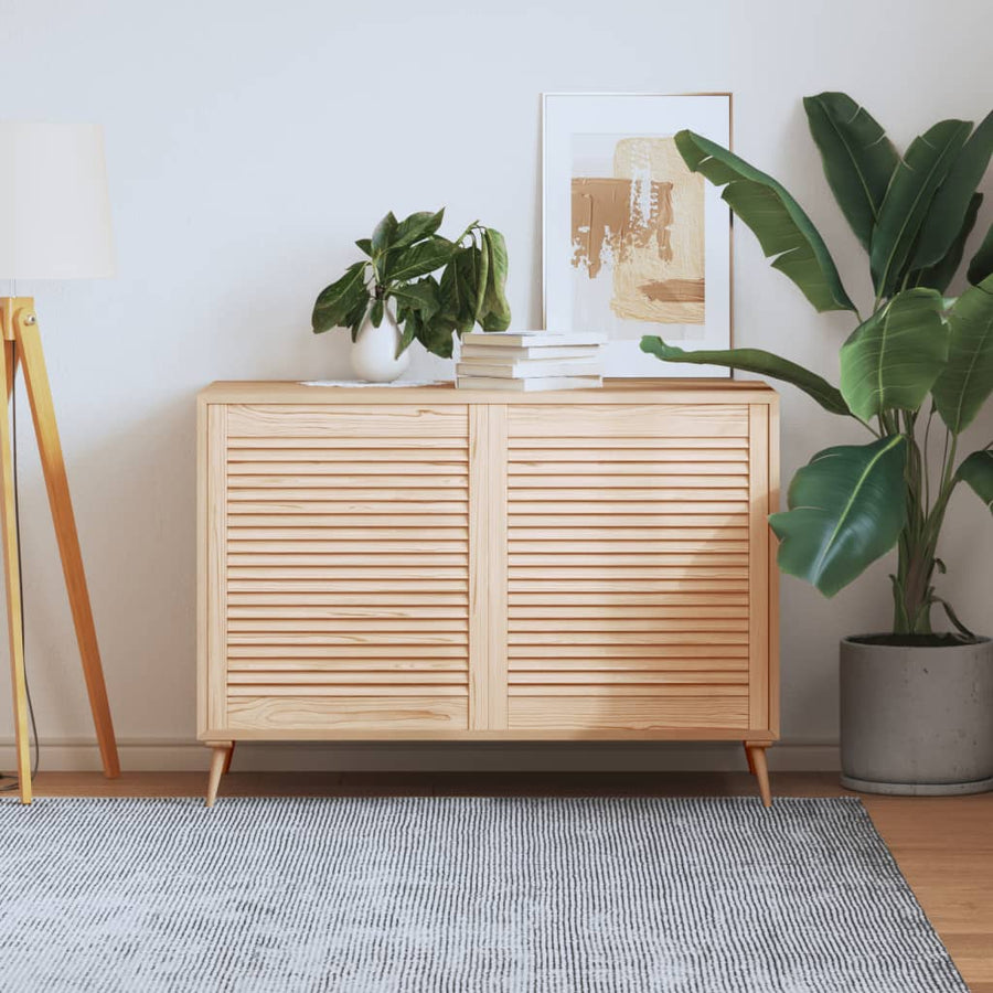 Kastdeuren met lamellen 2 st 69x59,4 cm massief grenenhout 2 69 x 59.4 cm Naturel