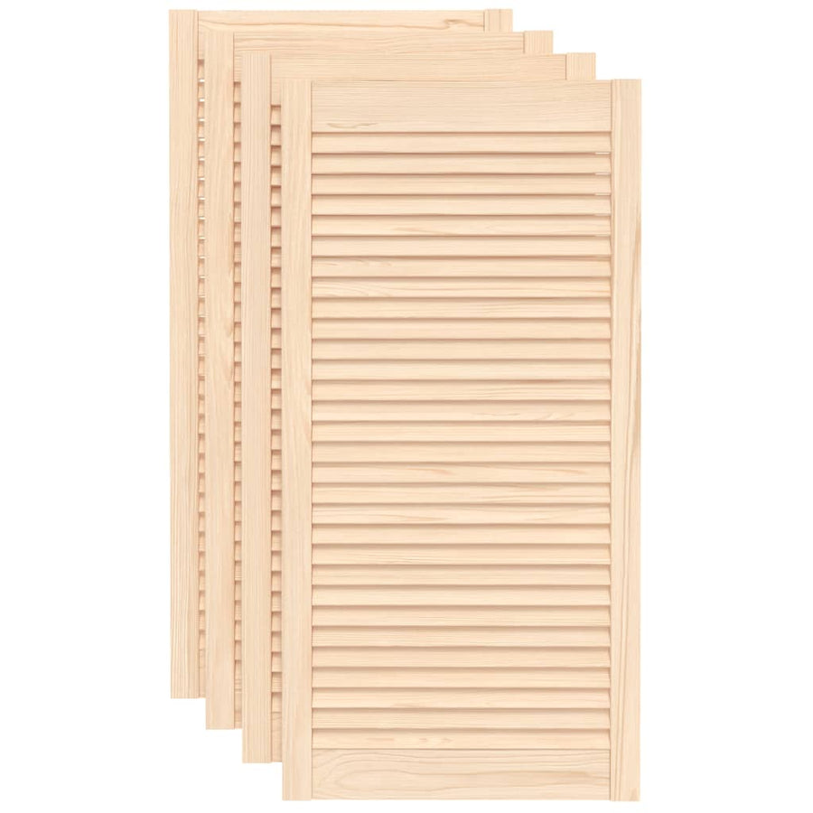 Kastdeuren met lamellen 4 st 99,3x49,4 cm massief grenenhout 4 99.3 x 49.4 cm Naturel