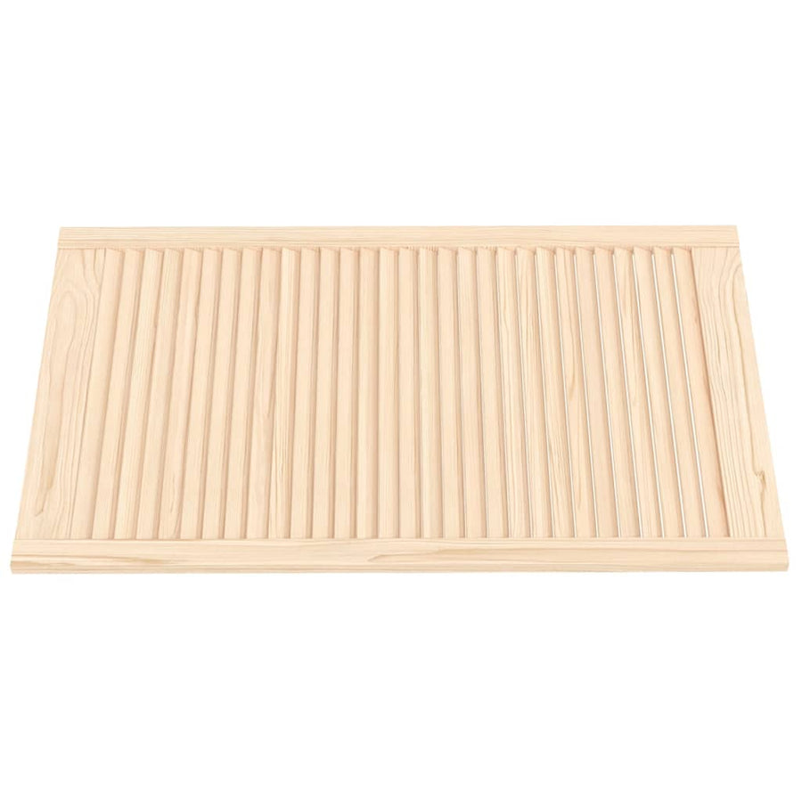 Kastdeuren met lamellen 2 st 99,3x59,4 cm massief grenenhout 2 99.3 x 59.4 cm Naturel