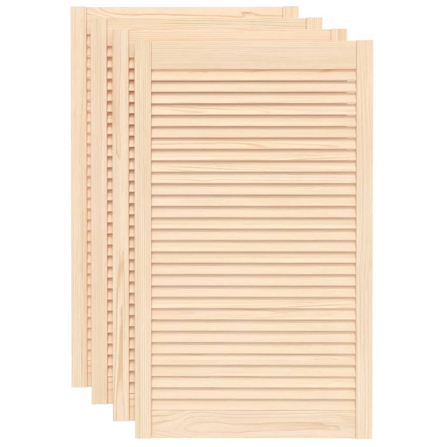 Kastdeuren met lamellen 4 st 99,3x59,4 cm massief grenenhout 99.3 x 59.4 cm Naturel