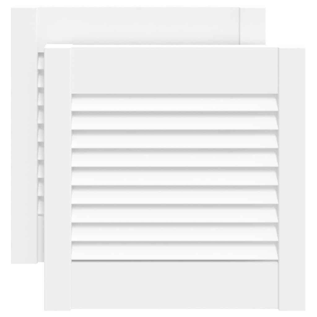 Kastdeuren met lamellen 2 st 39,5x39,4 cm grenenhout wit 2 39.5 x 39.4 cm Wit