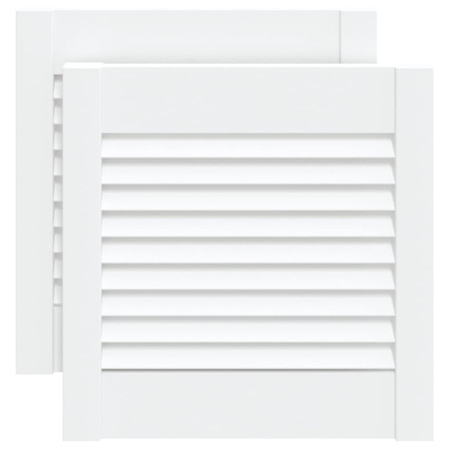 Kastdeuren met lamellen 2 st 39,5x39,4 cm grenenhout wit 2 39.5 x 39.4 cm Wit