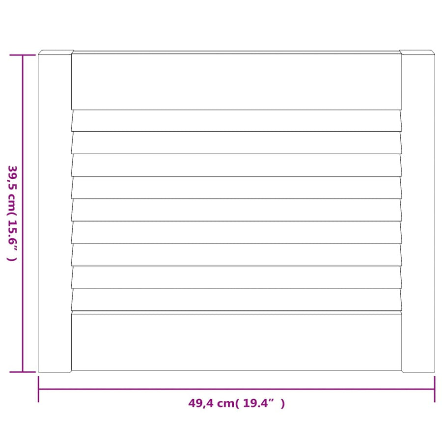 Kastdeur met lamellen 39,5x49,4 cm massief grenenhout wit 1 39.5 x 49.4 cm Wit