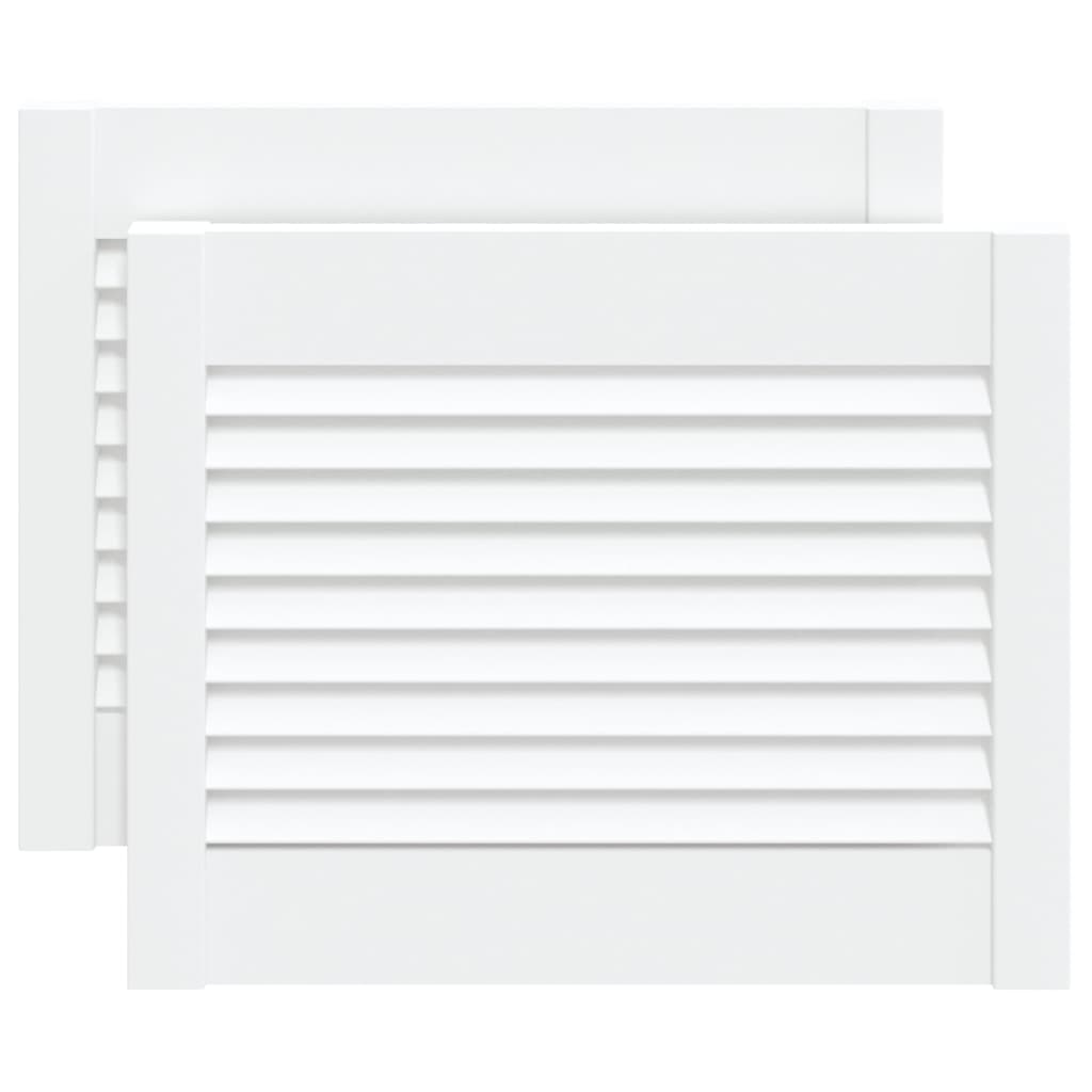 Kastdeuren met lamellen 2 st 39,5x49,4 cm grenenhout wit 2 39.5 x 49.4 cm Wit