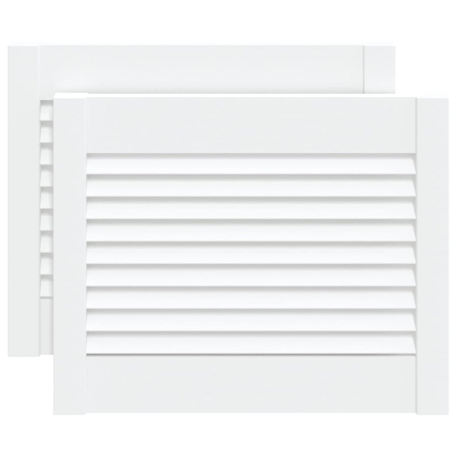 Kastdeuren met lamellen 2 st 39,5x49,4 cm grenenhout wit 2 39.5 x 49.4 cm Wit