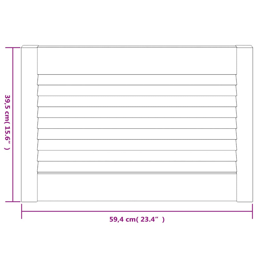 Kastdeuren Met Lamellen 39,5X59,4 Cm Grenenhout 2 39.5 x 59.4 cm Wit