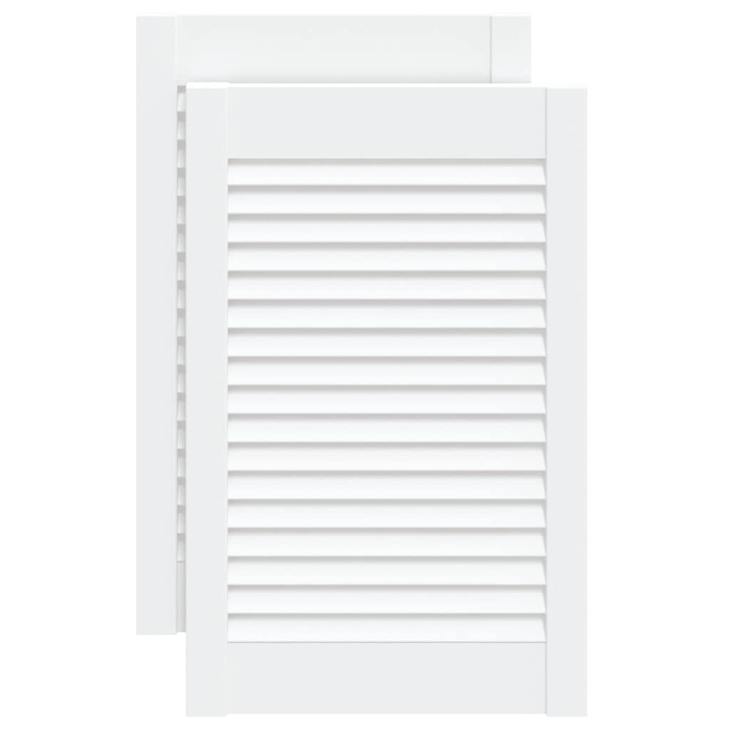Kastdeuren met lamellen 2 st 61,5x39,4 cm grenenhout wit 2 61.5 x 39.4 cm Wit