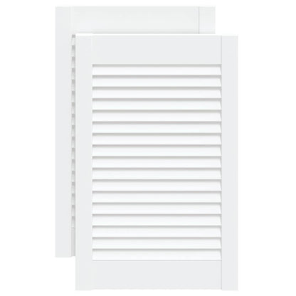 Kastdeuren met lamellen 2 st 61,5x39,4 cm grenenhout wit 2 61.5 x 39.4 cm Wit