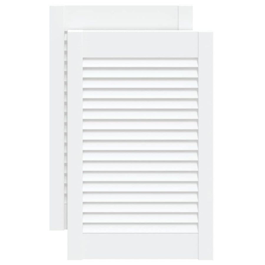 Kastdeuren met lamellen 2 st 61,5x39,4 cm grenenhout wit 2 61.5 x 39.4 cm Wit